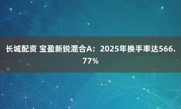 长城配资 宝盈新锐混合A：2025年换手率达566.77%
